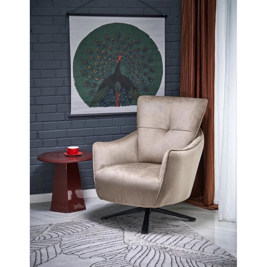 Fotel do salonu SCAMPI cappuccino obrotowy