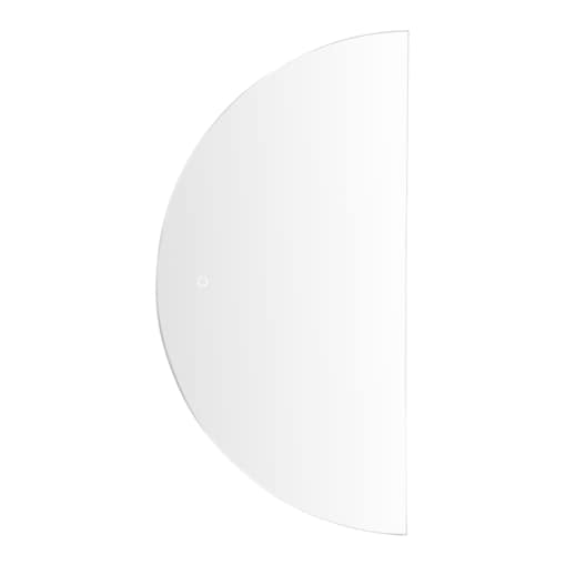 Półokrągłe lustro ścienne LED 50 x 100 cm srebrne LOUE