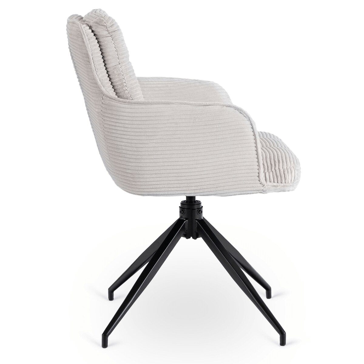 Krzesło Obrotowe Kubełkowe Tapicerowane Do Jadalni Sztruks Szary AKITA