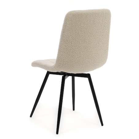 Krzesło tapicerowane obrotowe do salonu ARCO jasnobeżowy boucle