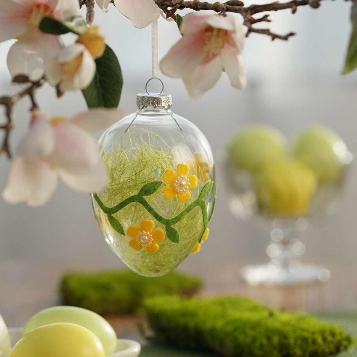 VILLA ITALIA Bombka jajko wielkanocne w kwiaty 10 cm