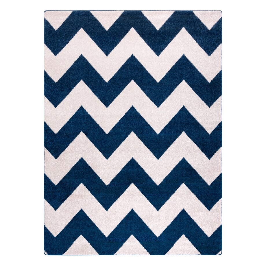 Dywan SKETCH - FA66 niebiesko/biały - Zygzak 180x270 cm