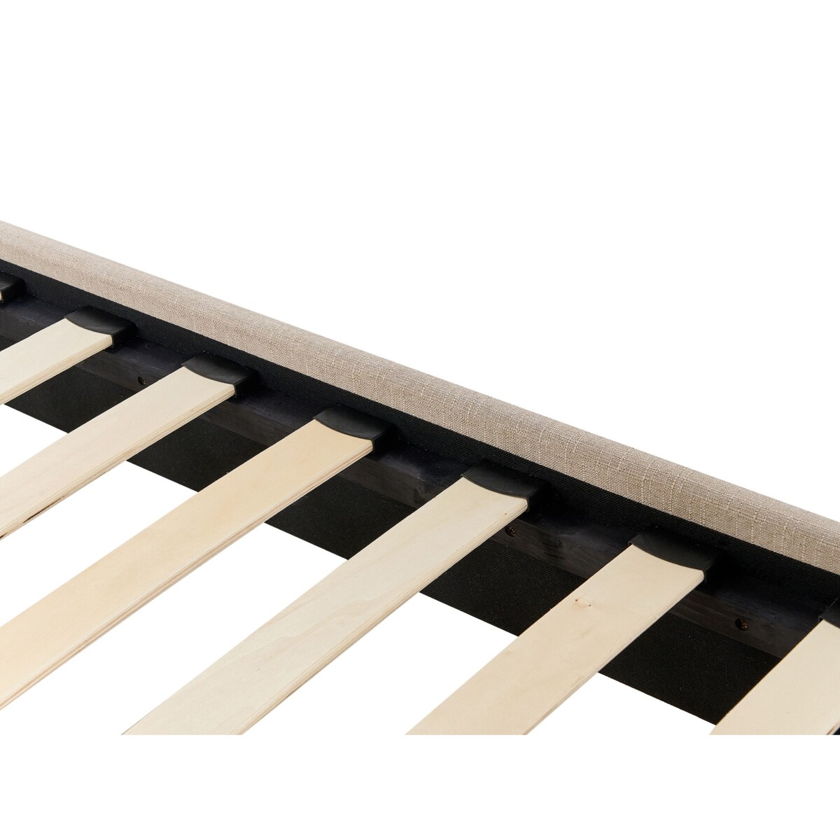 Łóżko tapicerowane bez zagłówka 90 x 200 cm beżowe ROANNE