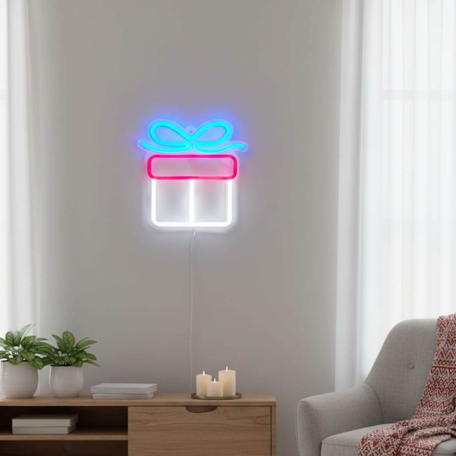 Świąteczny neon na ścianę, LED, 23 x 22 cm