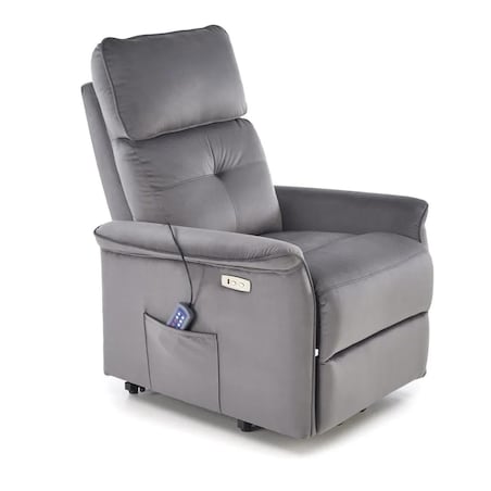 Fotel rozkładany SEMIR 2 VELVET szary masujący