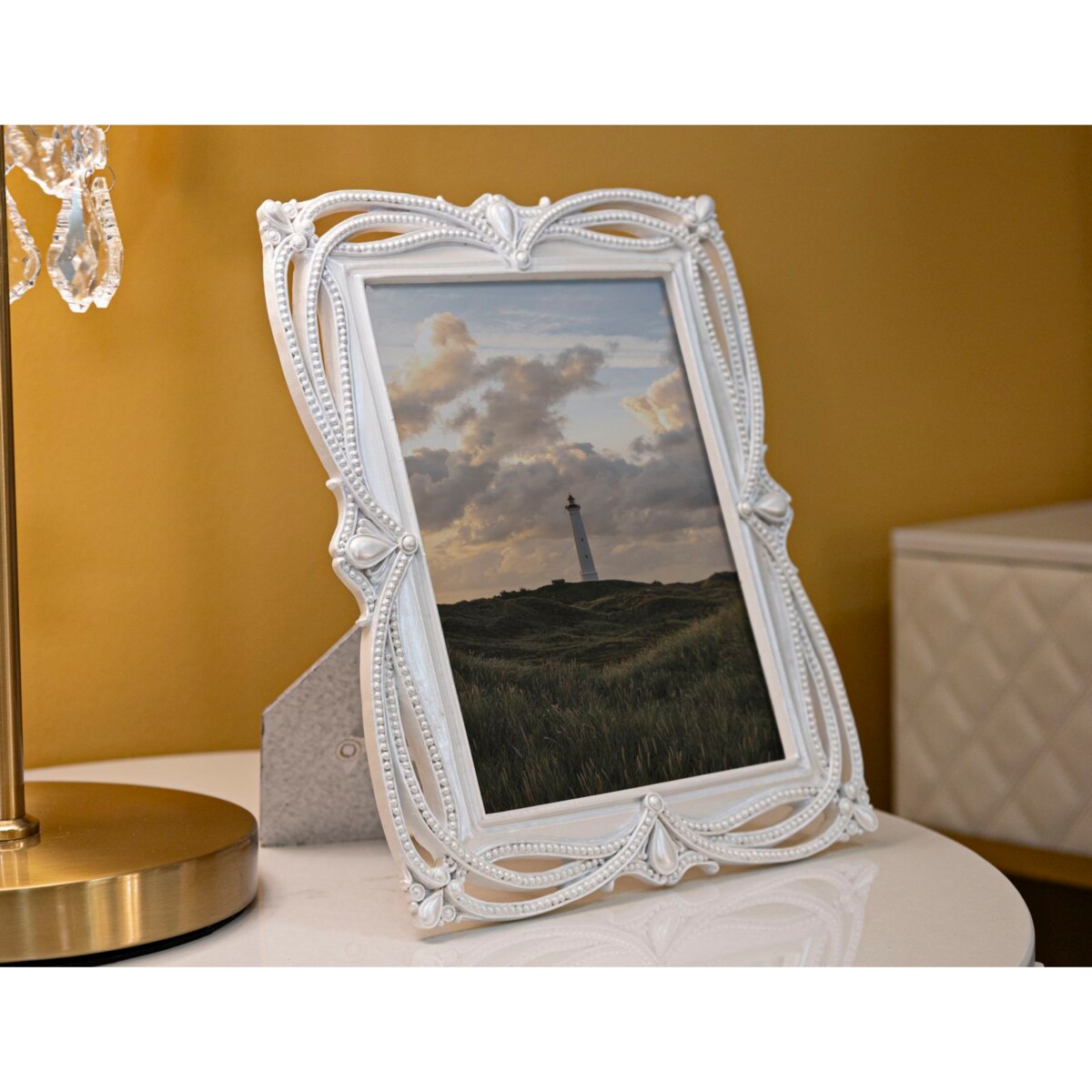 Ramka na zdjęcia Ribbon, zdjęcie 15 x 20 cm, kolor srebrny, żywica syntetyczna, rama 21,8 x 1,6 x 26,8 cm, na fotografie i portrety, Mauro Ferretti