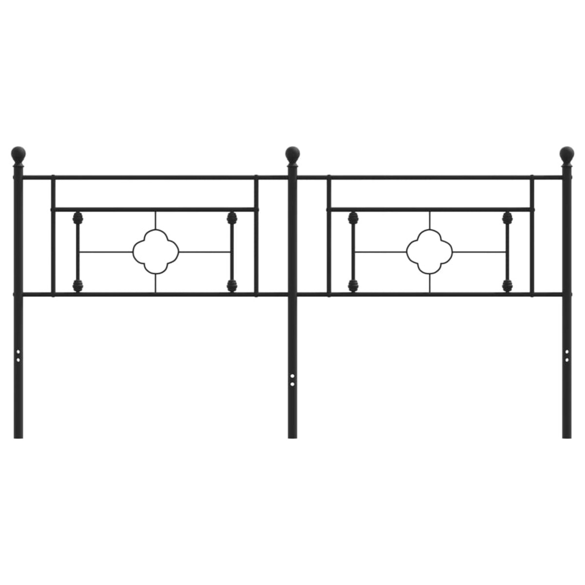 vidaXL Metalowe wezgłowie, czarne, 180 cm