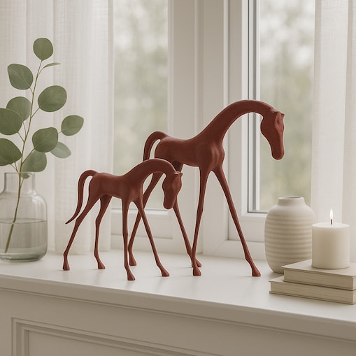 ZESTAW DWÓCH FIGUREK DEKORACYJNYCH COCO CZERWONE