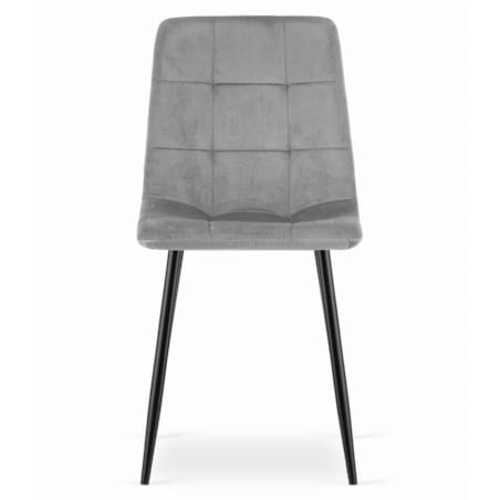 Krzesło Do Jadalni Kuchni Salonu Kara - Jasny Szary Aksamit / Nogi Czarne X 2