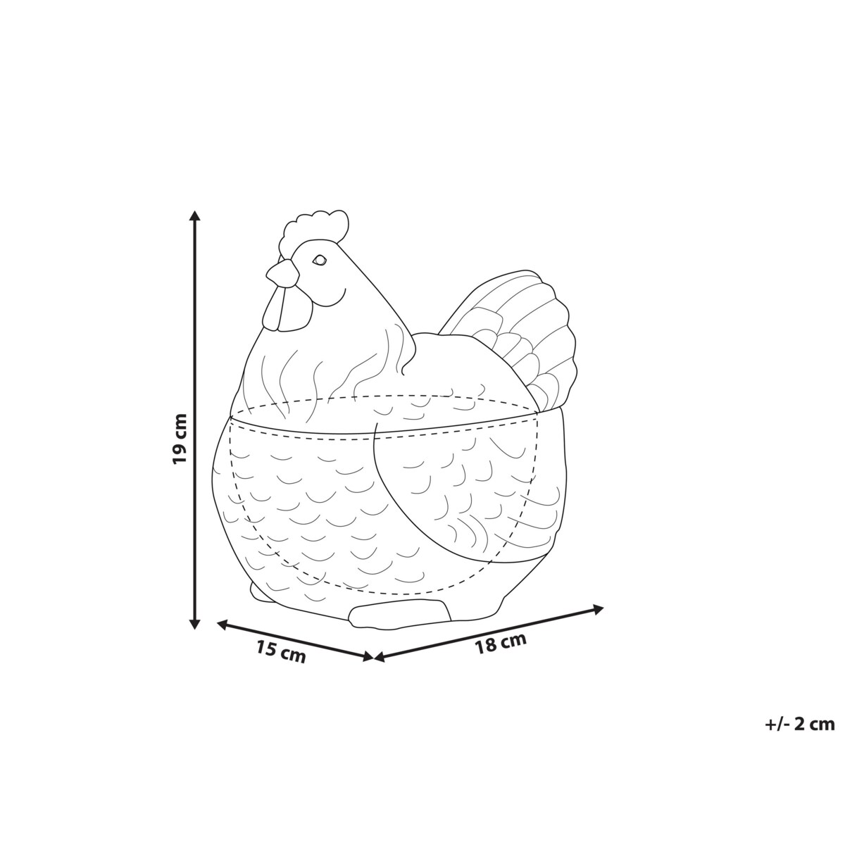 Pojemnik ceramiczny kura biały BINIC