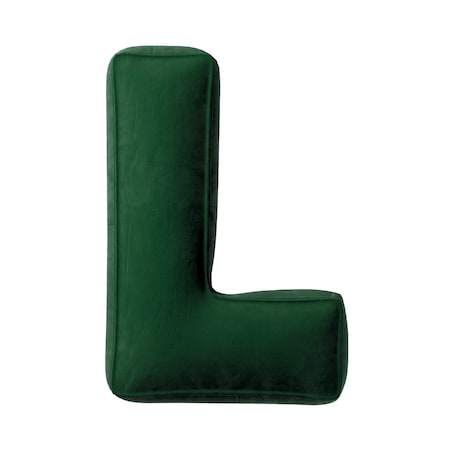 Poduszka literka L, butelkowa zieleń, 35x40cm, Posh Velvet