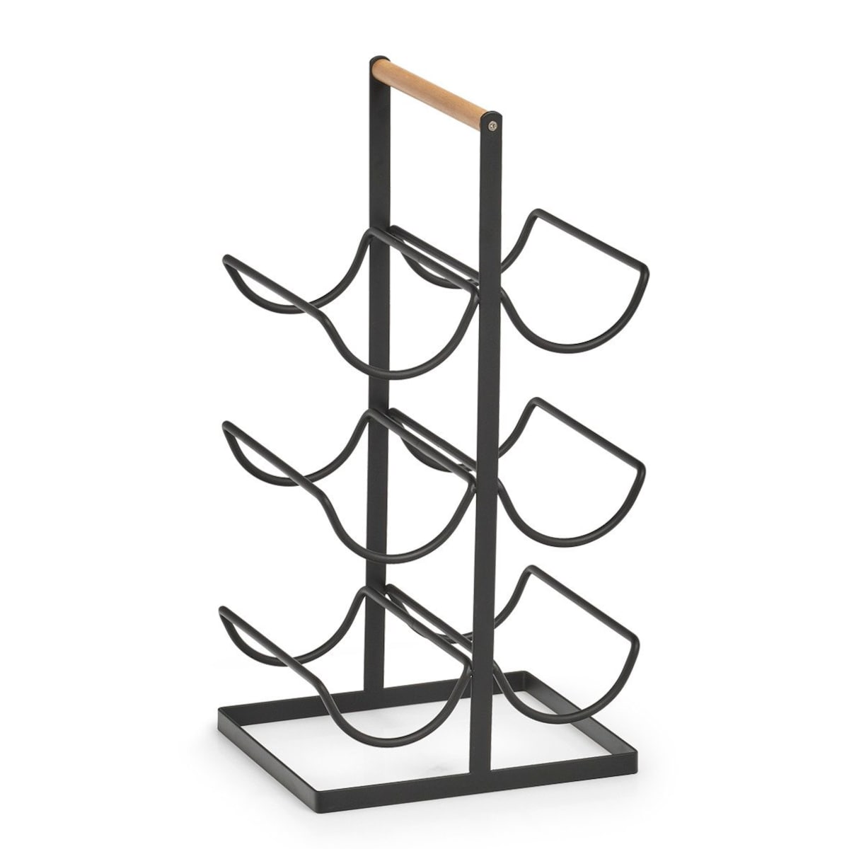 Stojak na wino metalowy, 6-ramienny, 46 cm, ZELLER, kolor czarny