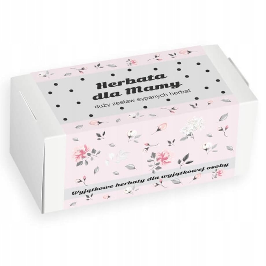 ZESTAW PREZENTOWY UPOMINKOWY BOX NA DZIEŃ MATKI URODZINY DLA MAMY TEŚCIOWEJ - MIX 20 RÓŻNYCH HERBAT SYPANYCH LIŚCIASTYCH