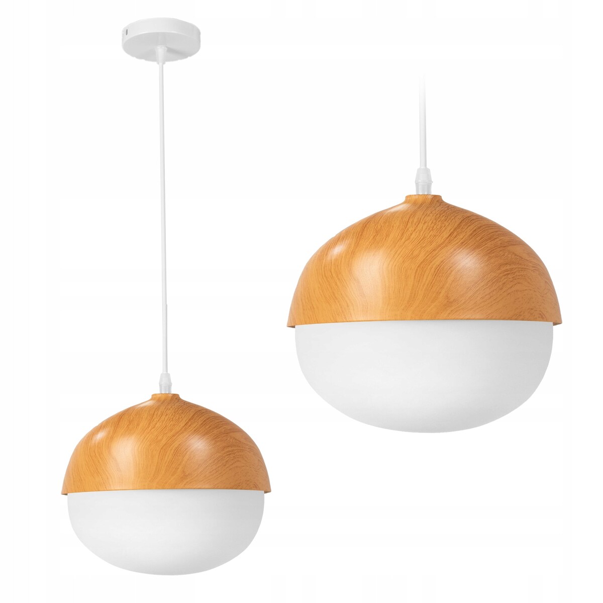 Lampa Sufitowa Wisząca Orzeszek Wzór Drewna E27