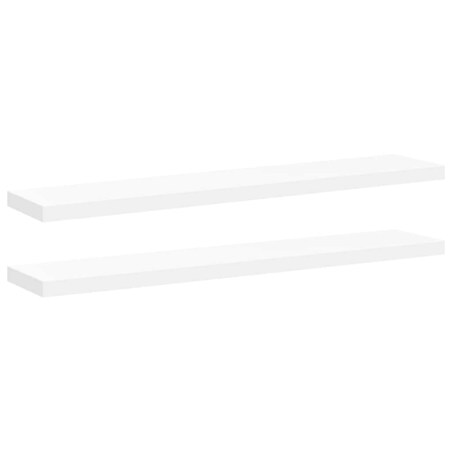vidaXL Półki ścienne 2 szt., białe, 120x23,5x3,8 cm, MDF