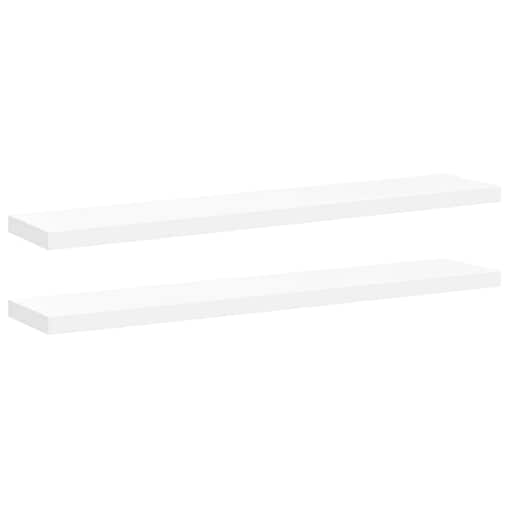 vidaXL Półki ścienne 2 szt., białe, 120x23,5x3,8 cm, MDF