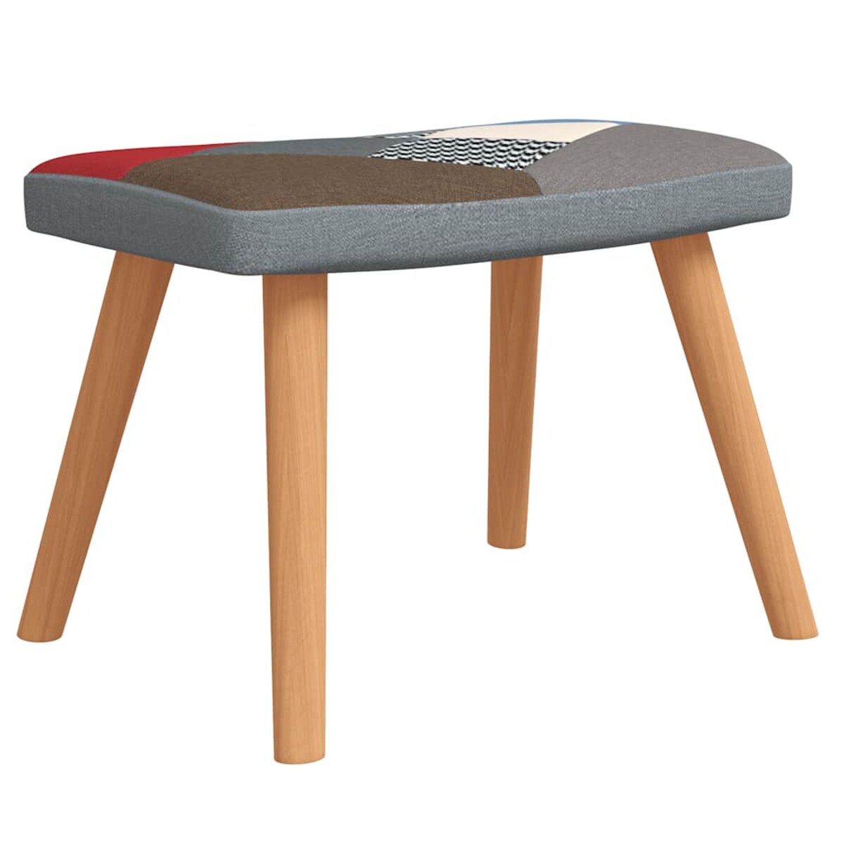 vidaXL Fotel z podnóżkiem, patchwork, obity tkaniną