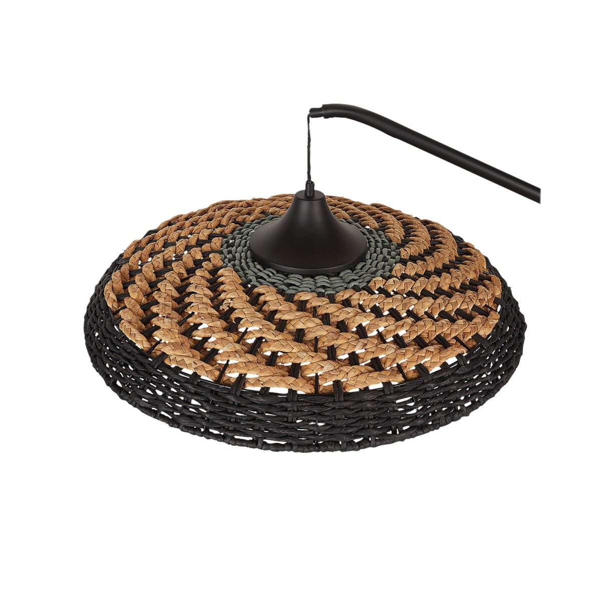 Lampa podłogowa pleciona czarna KALOMO