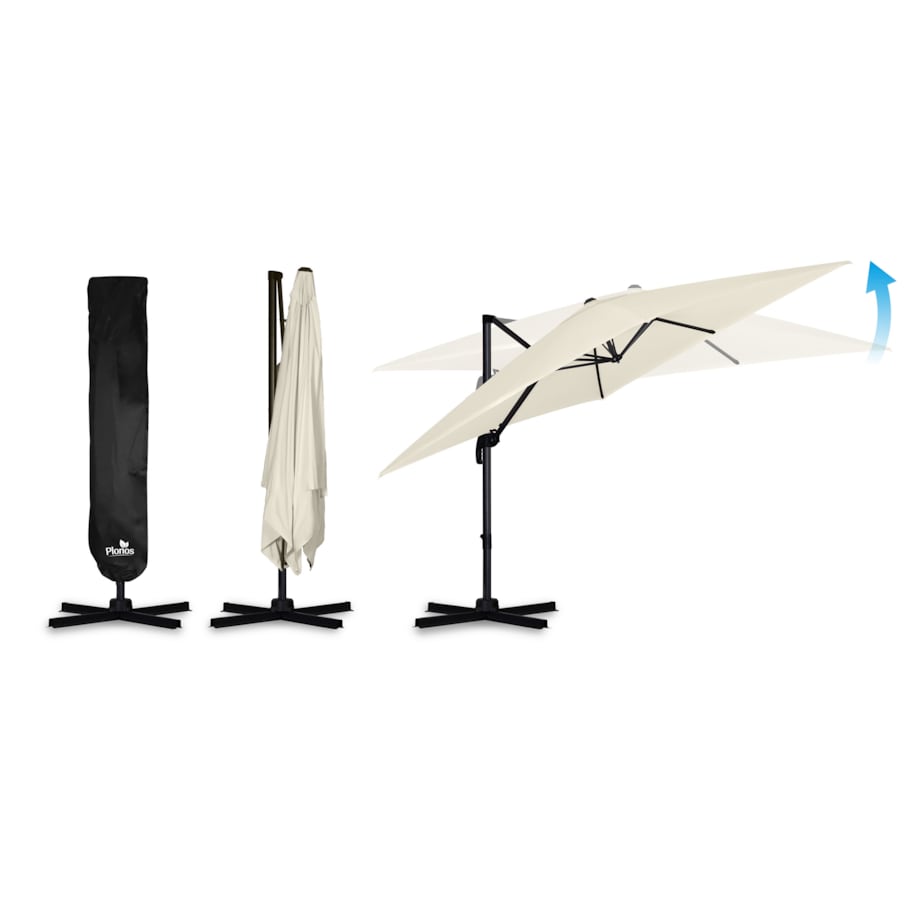 Parasol ogrodowy duży składany mocny pokrowiec 4,2m Plonos