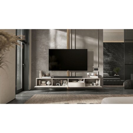 Szafka RTV Loft Wisząca Kaszmir MAT Komoda RTV Szuflada 240 cm