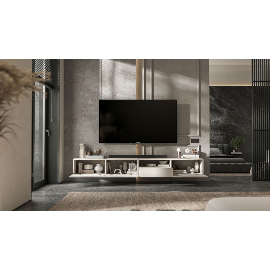 Szafka RTV Loft Wisząca Kaszmir MAT Komoda RTV Szuflada 240 cm