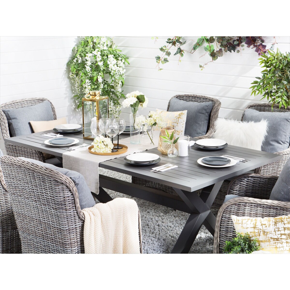 Stół ogrodowy 200 x 105 cm szary CASCAIS
