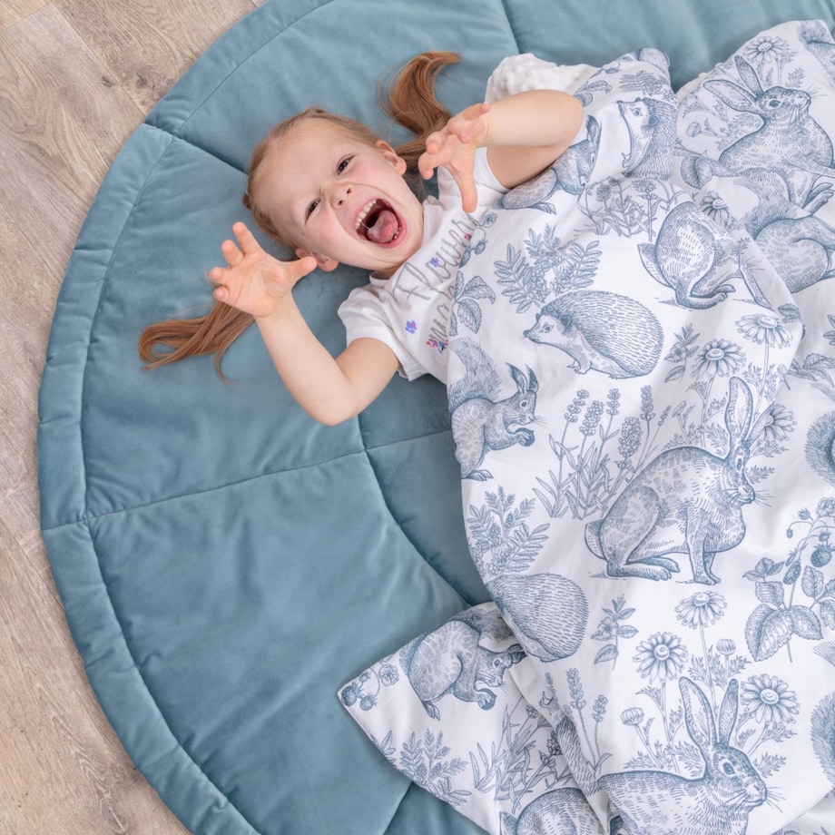 Mata okrągła, głęboka czerń, 130cm, Posh Velvet