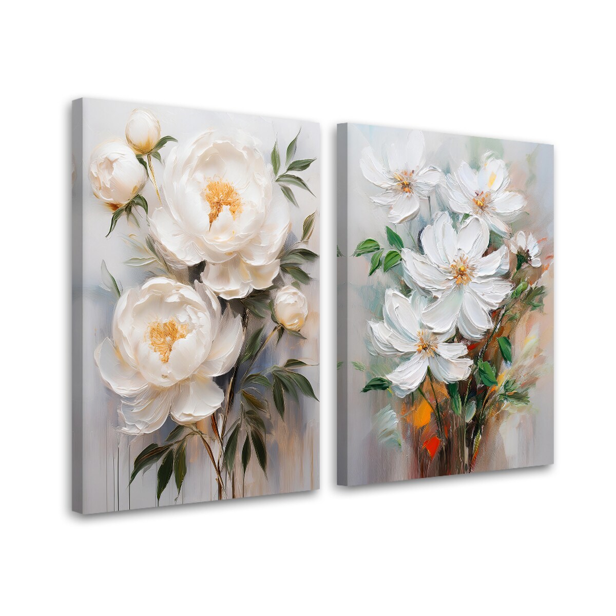 Obrazy Zestaw set 2 szt do salonu sypialni jadalni biura spa loftu Piwonie Modne Kwiaty Rośliny 160x120 (2x80x120)