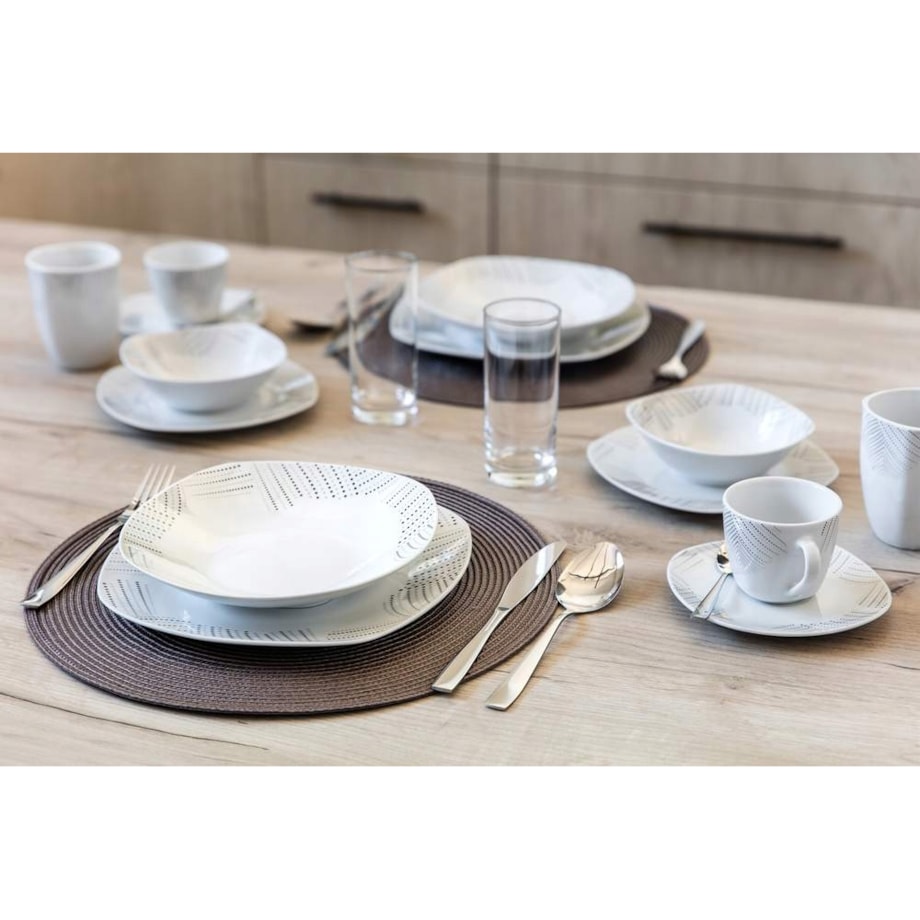 TALERZE DESEROWE NA CIASTO DESERY jedzenie mały 6x 20 cm KWADRATOWE