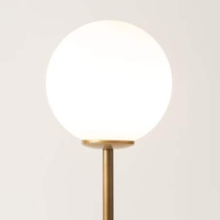 Lampka nocna kula Tes 33634 Sigma modernistyczna mleczny klosz złota