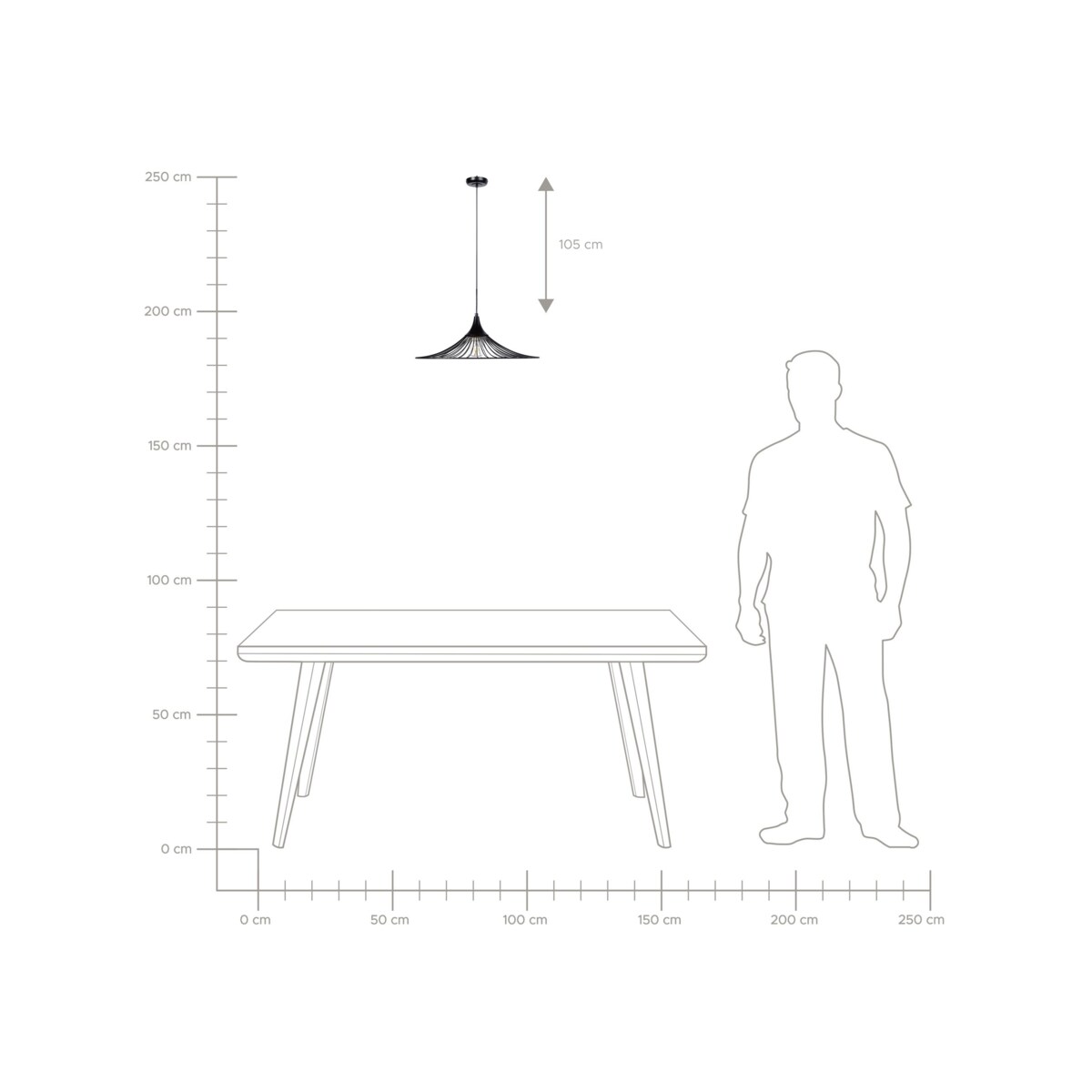 Lampa wisząca metalowa czarna MAZARO