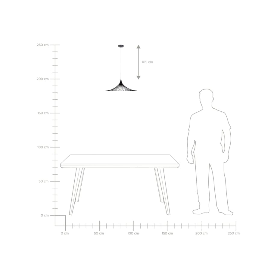 Lampa wisząca metalowa czarna MAZARO