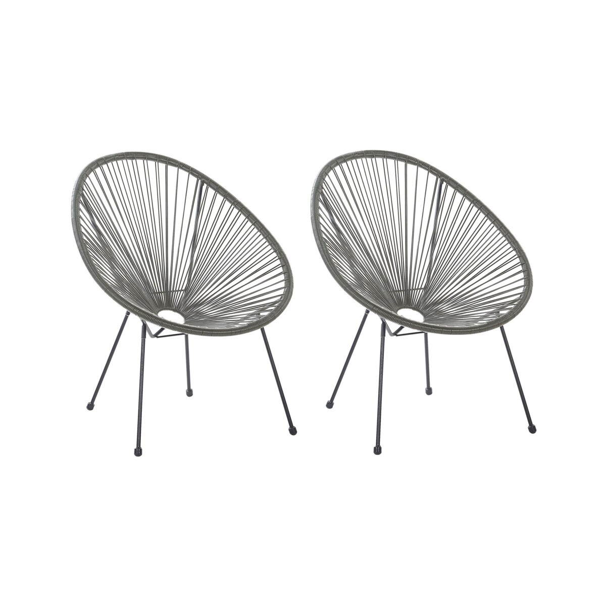 Zestaw 2 krzeseł z technorattanu szary ACAPULCO II