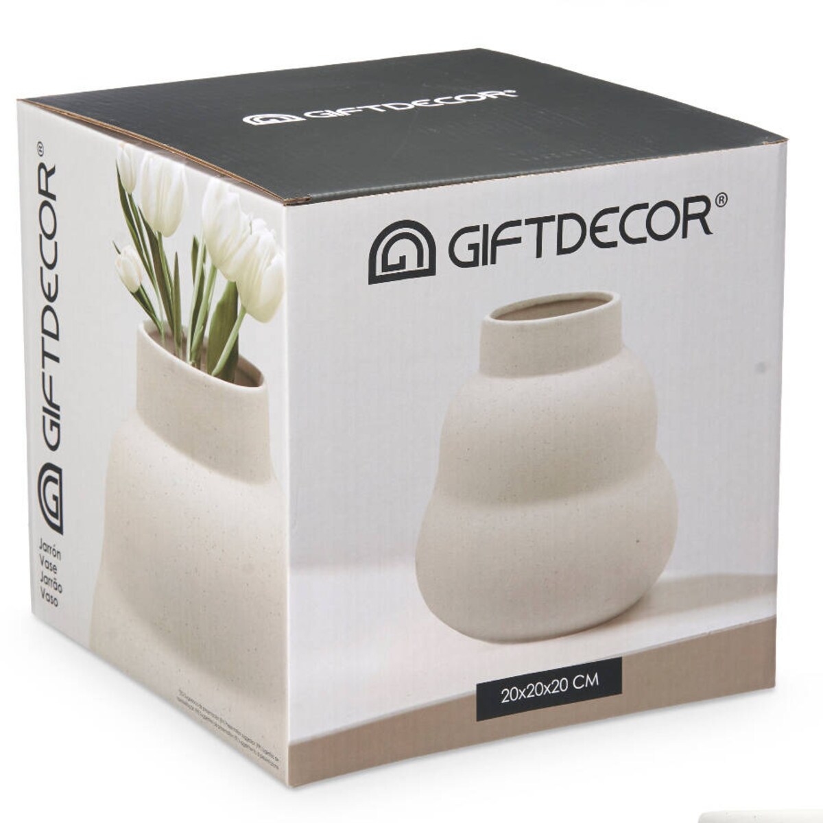 Wazon ceramiczny WIDE, bąbelkowy kształt, biały