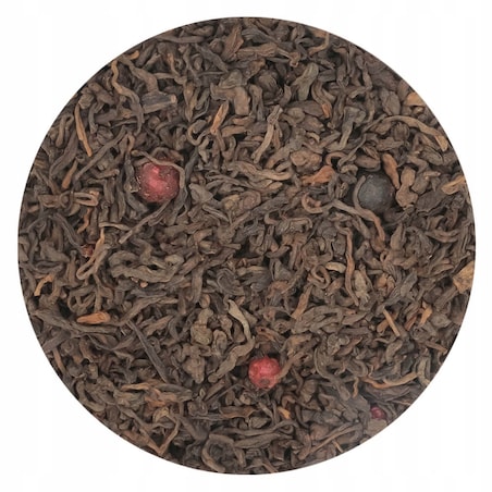 Herbata czerwona pu-erh PORZECZKOWY o smaku czarnej i czerwonej porzeczki - herbata liściasta sypana mieszanka napar susz - gotowa na prezent upominek