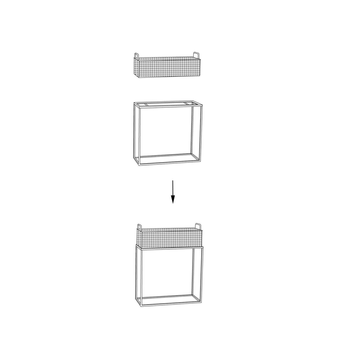 Doniczki z metalowej siatki na stojaku