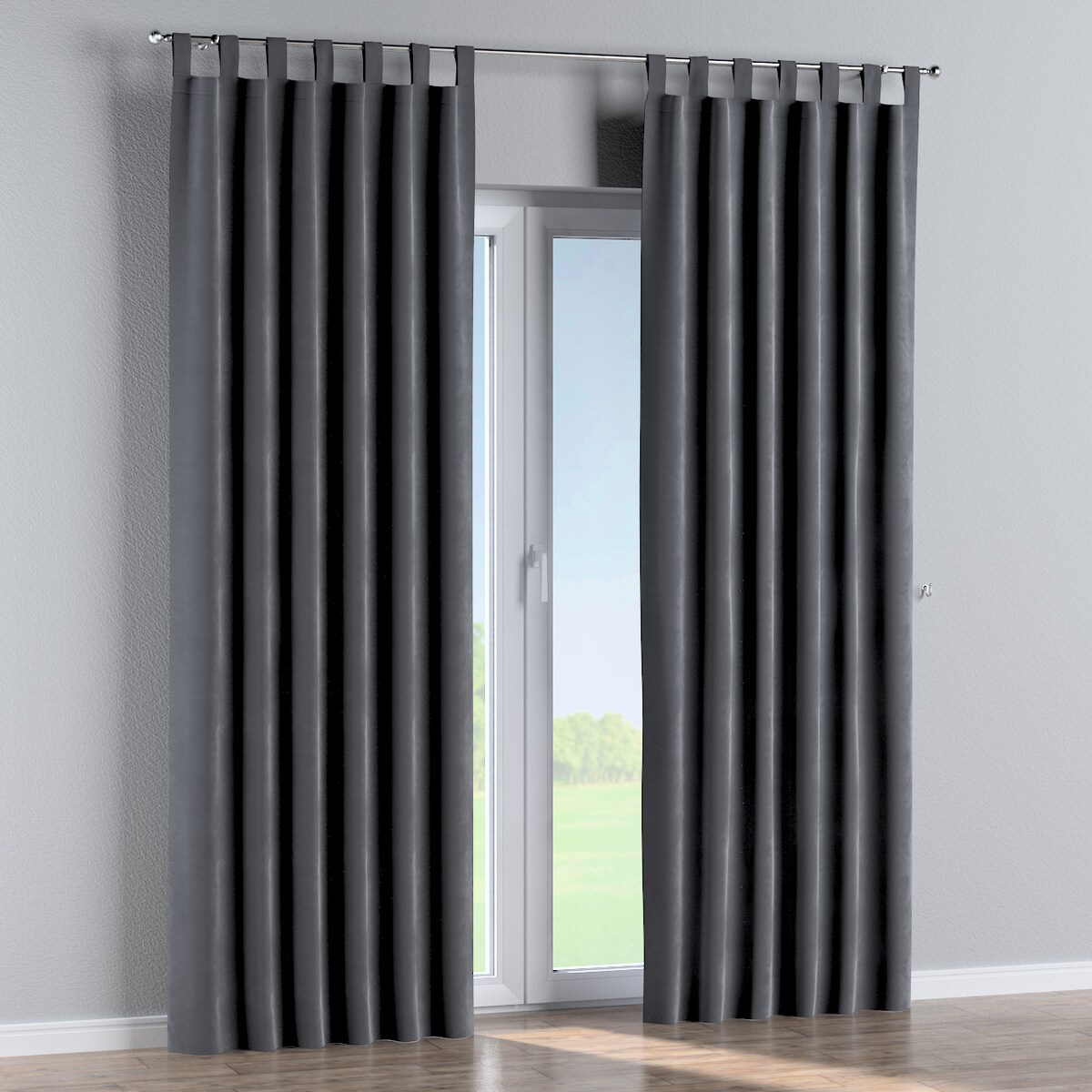 Zasłona na szelkach 1 szt. 130x260 grafitowy szary