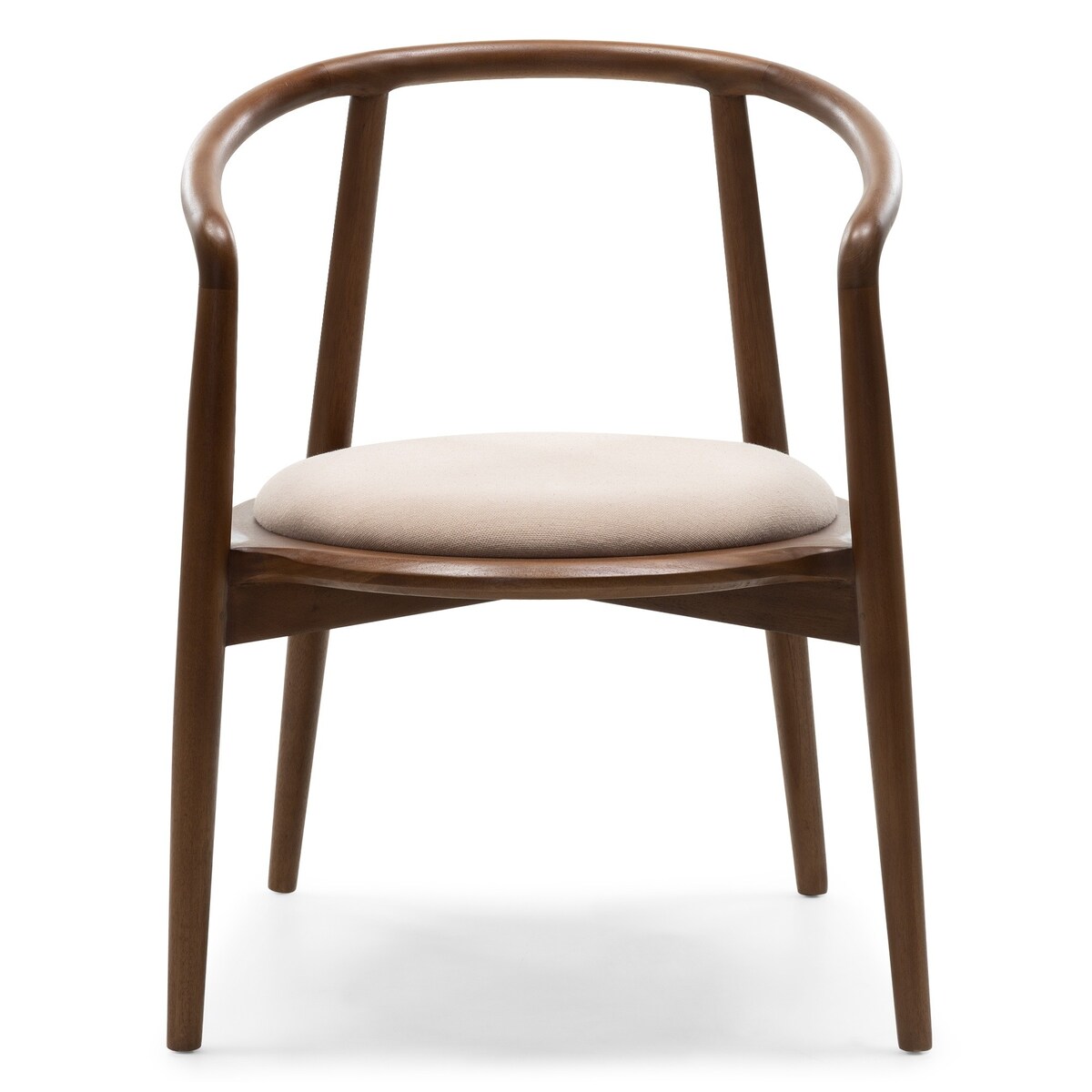 Krzesło drewniane CHARLOTTA 80x60x57 cm orzech-beż zaokrąglone