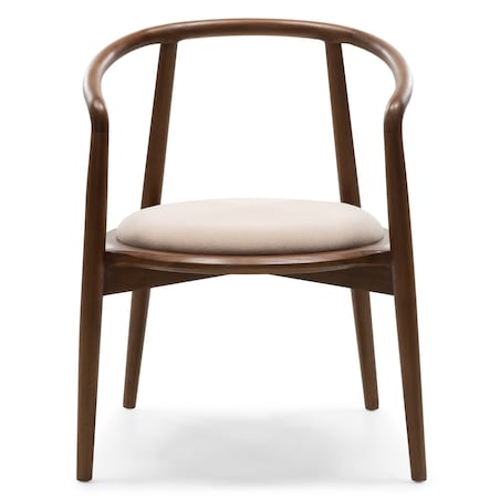 Krzesło drewniane CHARLOTTA 80x60x57 cm orzech-beż zaokrąglone