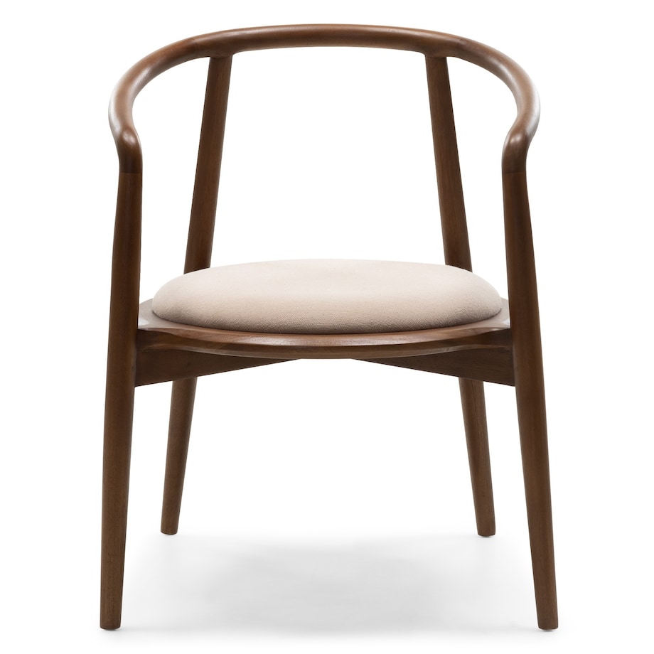 Krzesło drewniane CHARLOTTA 80x60x57 cm orzech-beż zaokrąglone