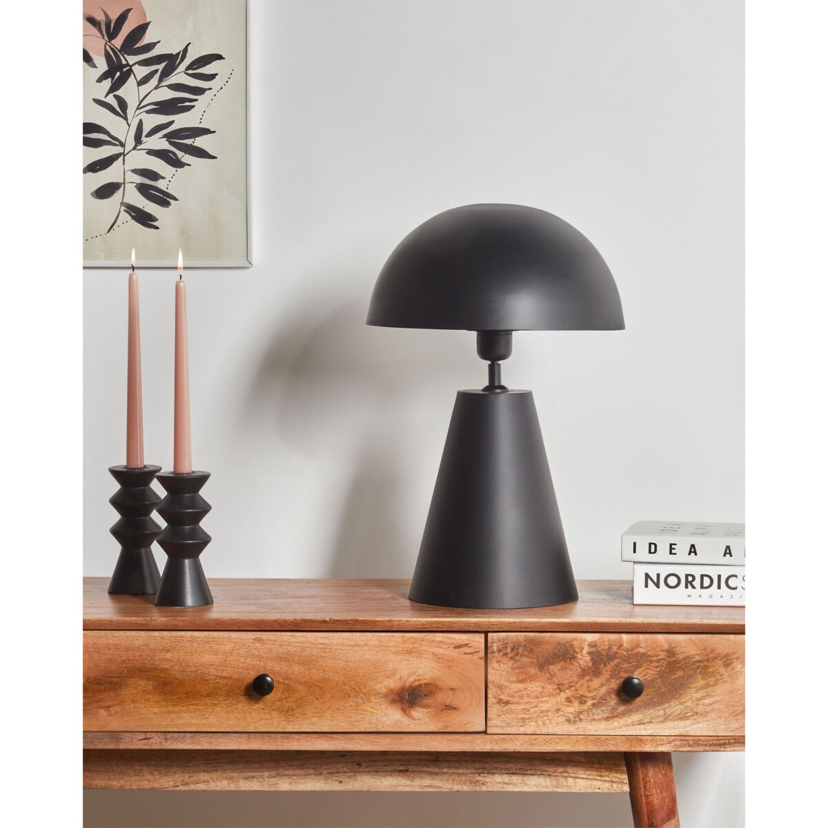 Lampa stołowa metalowa czarna PALMIET