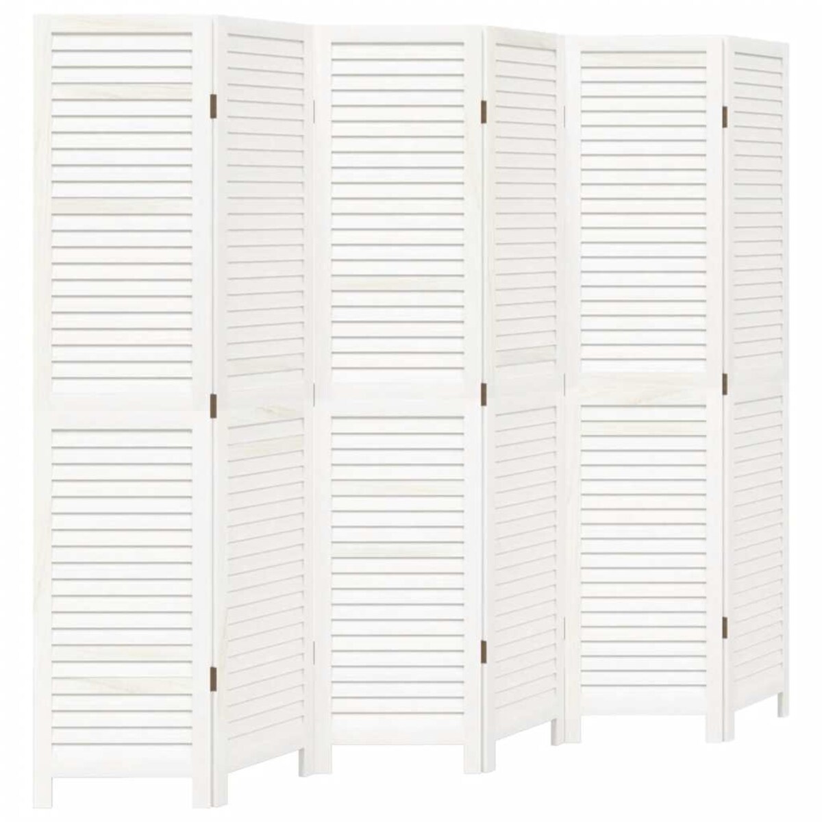 vidaXL Parawan pokojowy, 6-panelowy, biały, lite drewno paulowni