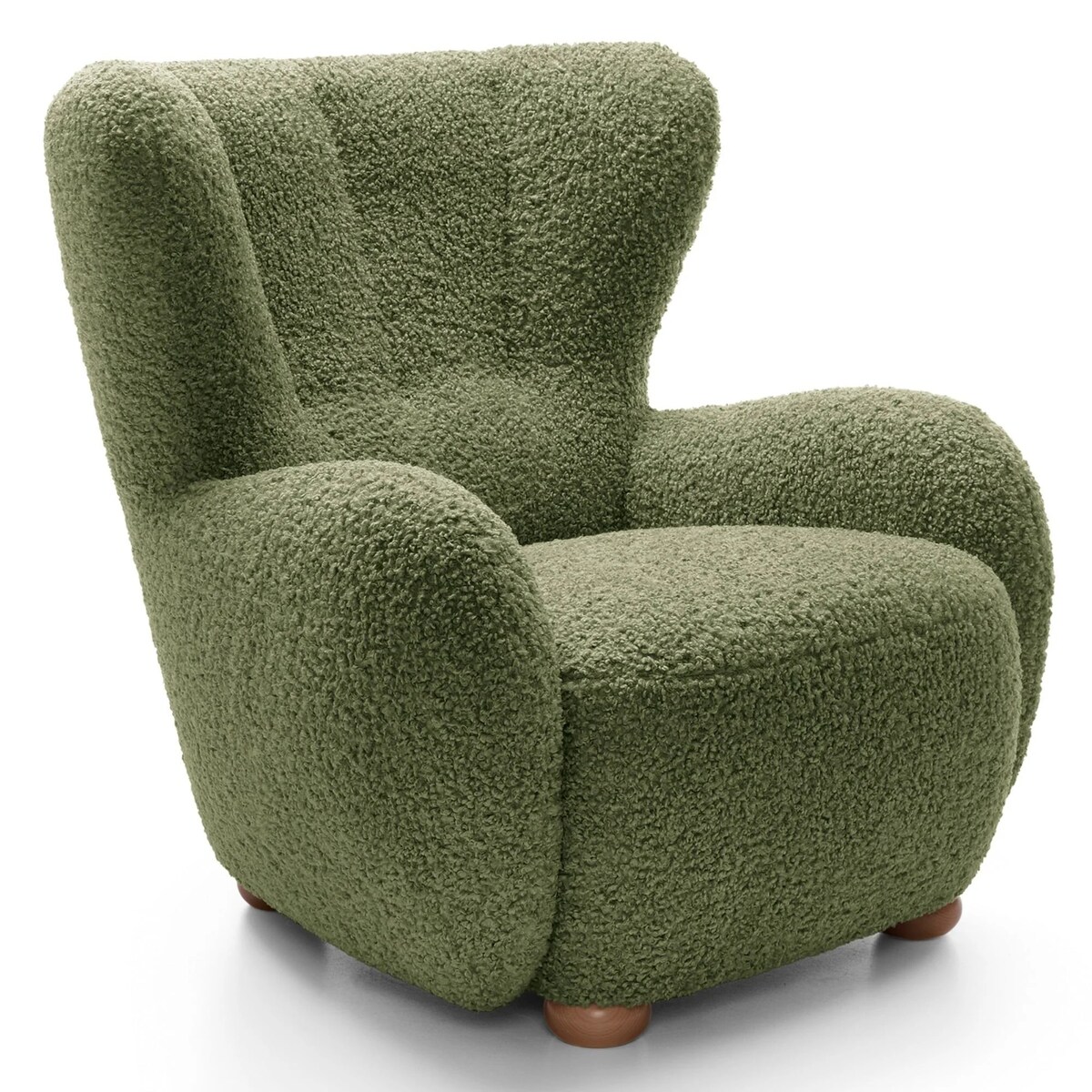 Fotel uszak boucle 91x88x100 cm POLTRONA zielony