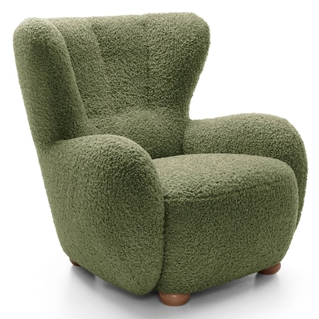 Fotel uszak boucle 91x88x100 cm POLTRONA zielony