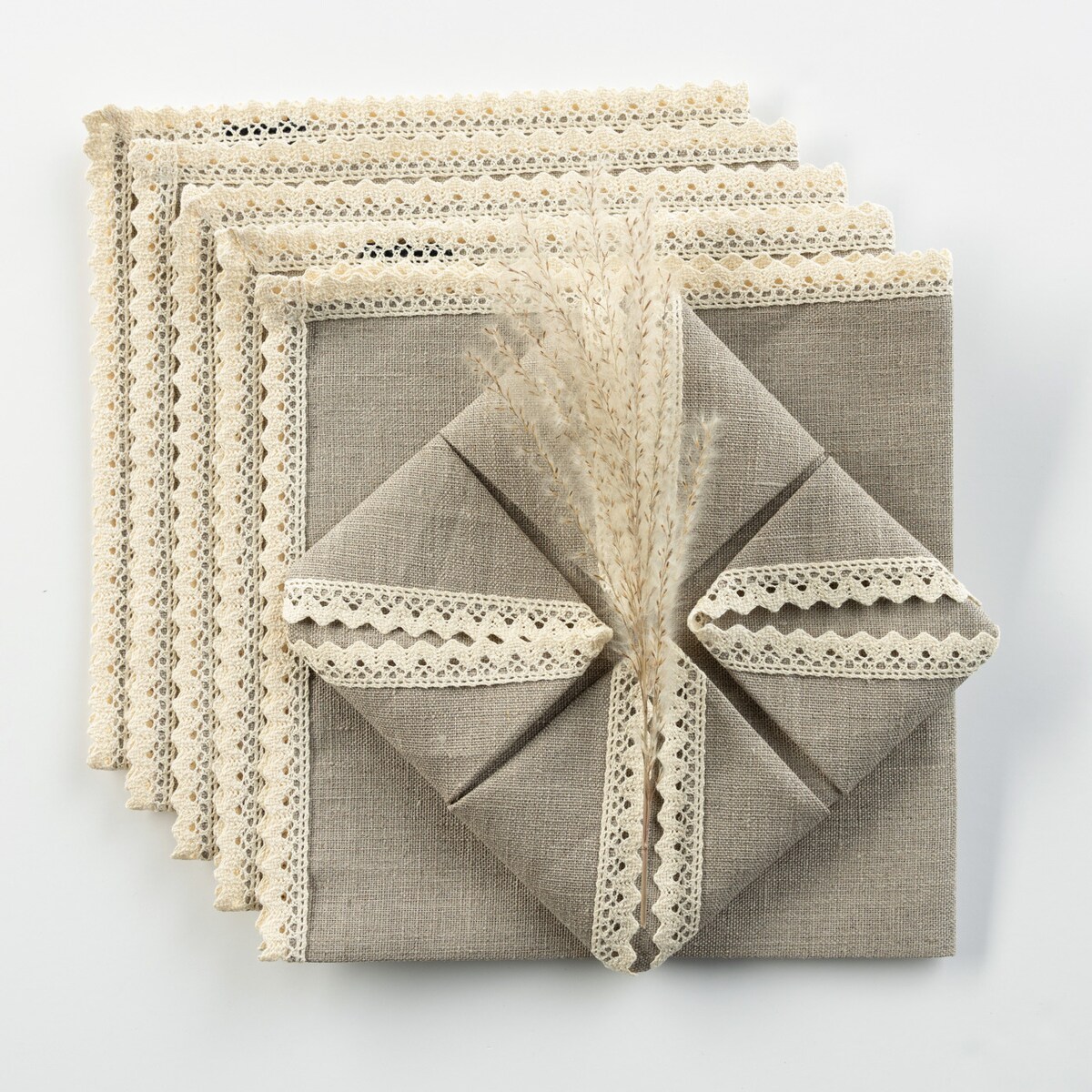 Serwetka z koronką 1 szt. 48x48, lniany, 48x48 cm, Linen