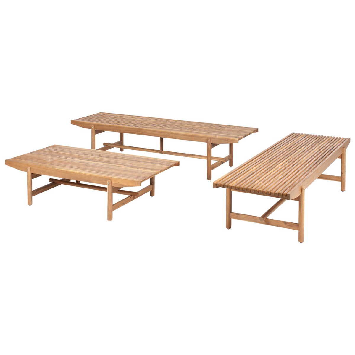 Zestaw ogrodowy ze stolikiem dla 4 osób GIAVENO Drewno akacjowe Złamana biel