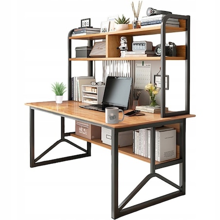 Biurko komputerowe ciemny buk pod laptop stolik gamingowe nowoczesne 120 cm