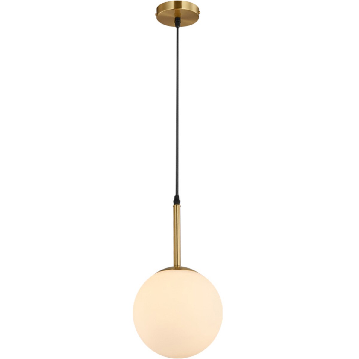 Lampa Wisząca Sufitowa Szklana Biała Mleczna Gold