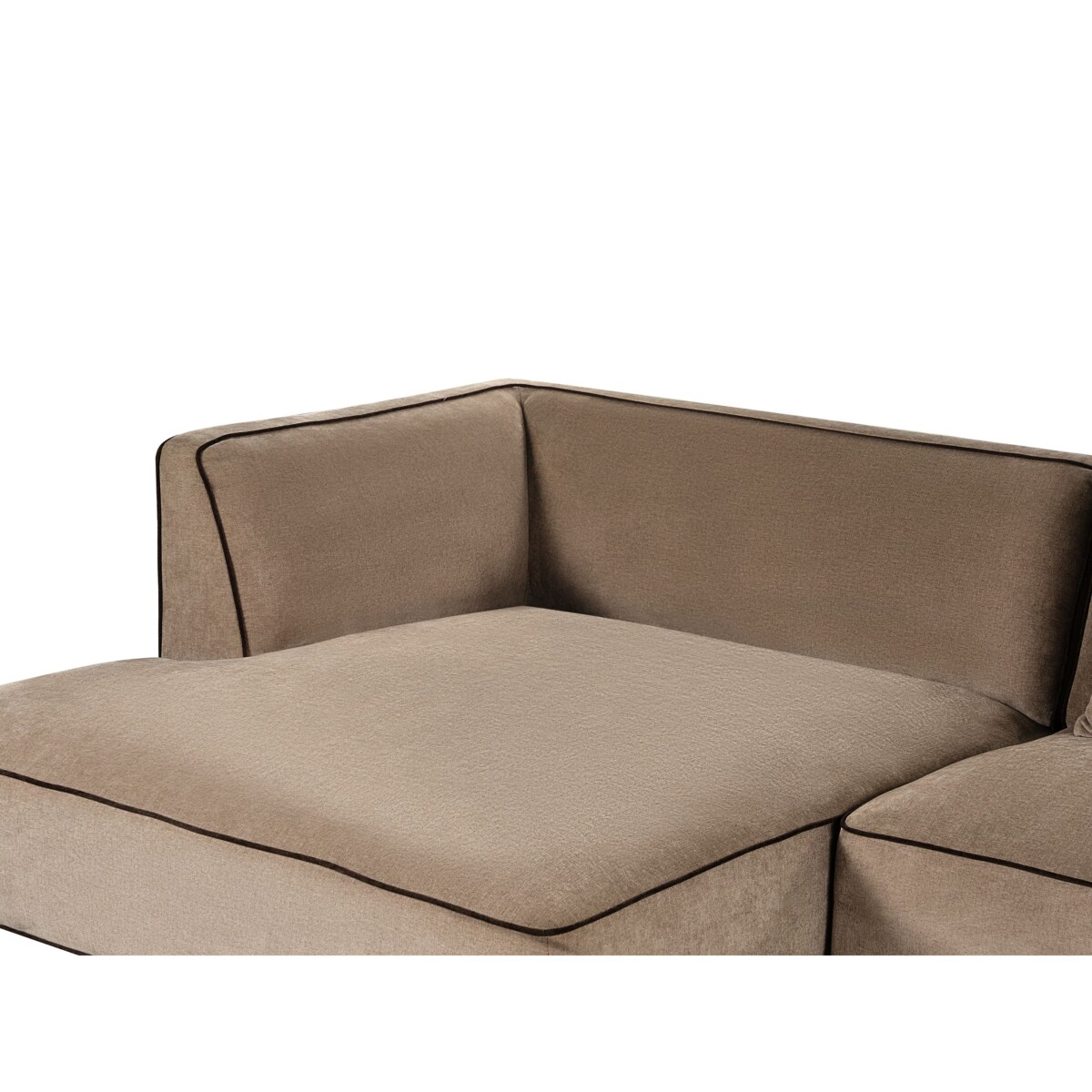 Narożnik dla 3 osób SATER Szenil Jasnobrązowy Lewostronny