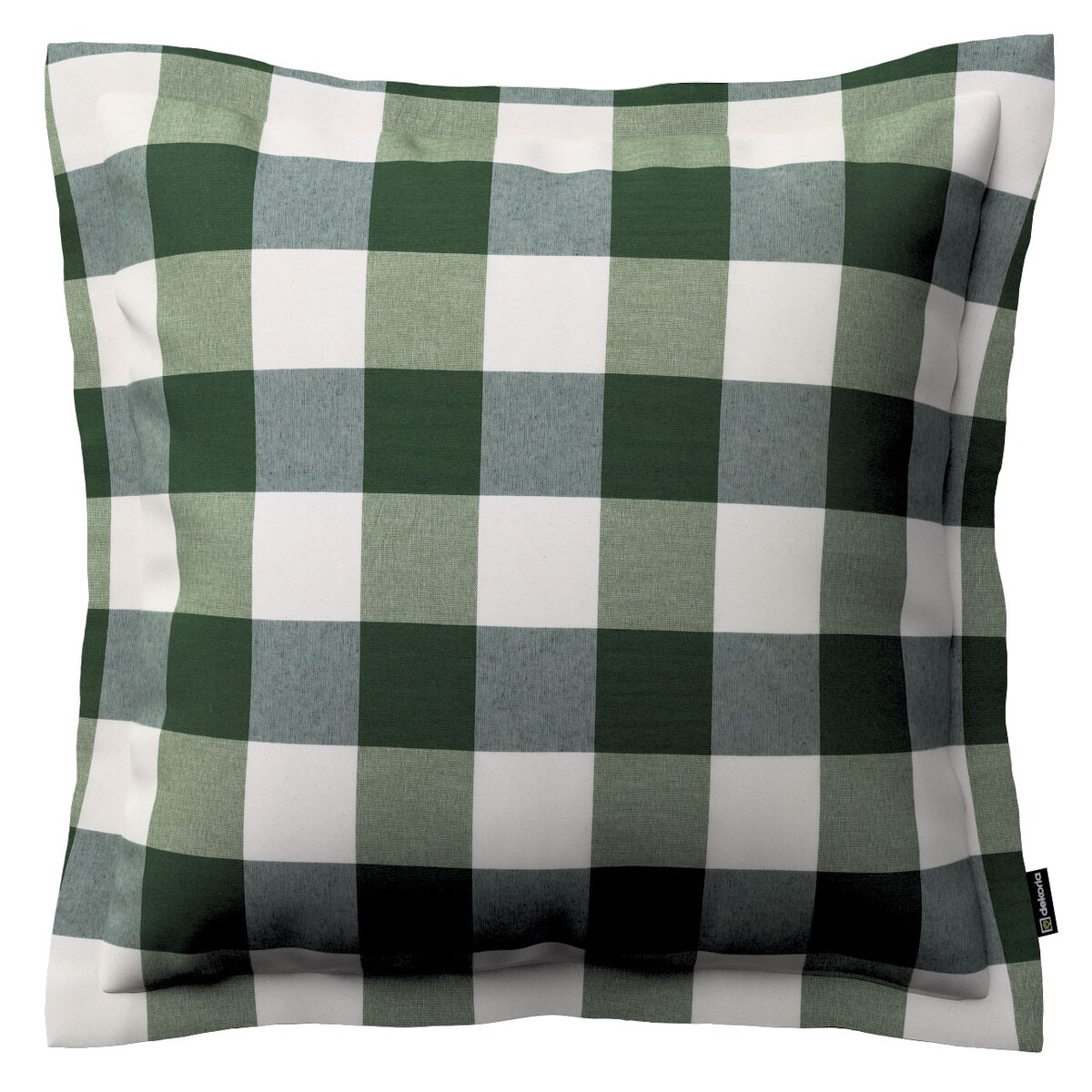 Poszewka Mona na poduszkę 45x45 zielono-biała krata (5,5x5,5cm)